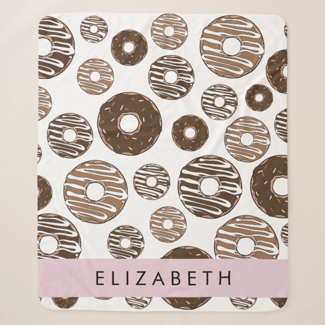 Couverture Sherpa Donuts Au Chocolat, Donuts Au Caramel, Glace, Votr (Devant)