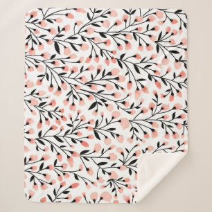 Couverture Sherpa Doodle Flowers : Coral Floral sans joint.