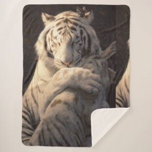 Couverture Sherpa Douce Tigre Blanc – Confort & Ca