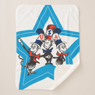 Couverture Sherpa Dr. Seuss Chapeaux graphiques Little Cats USA