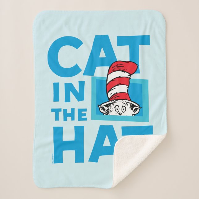 Couverture Sherpa Dr Seuss | Chat dans le logo du Casquette (Devant)