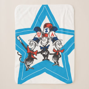 Couverture Sherpa Dr Seuss Little Cats USA Graphisme Casquette
