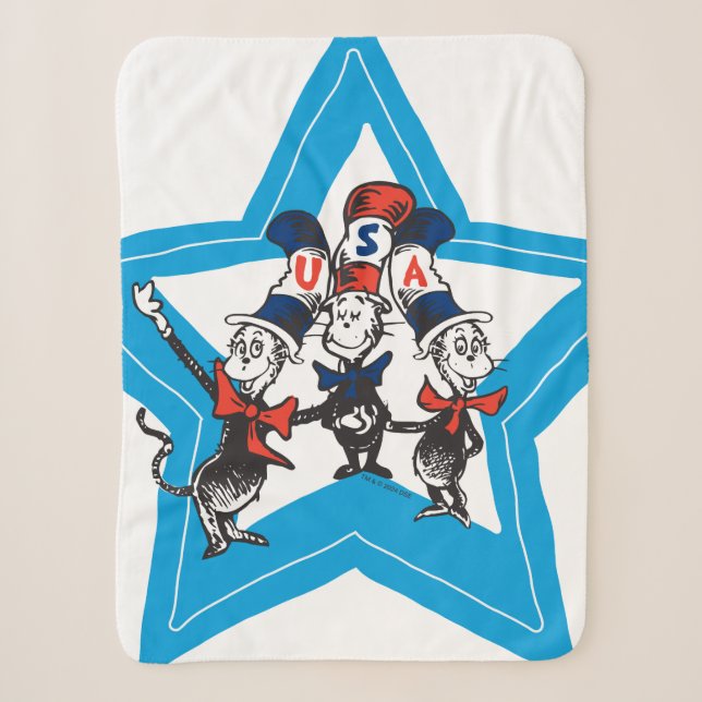Couverture Sherpa Dr Seuss | Little Cats USA Graphisme Casquette (Devant)