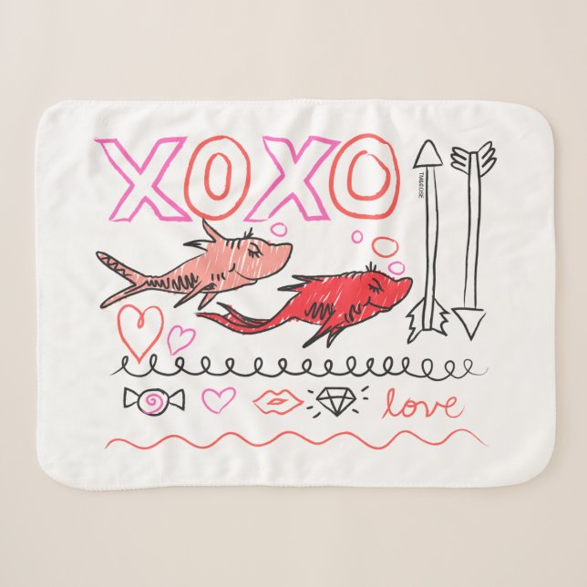 Couverture Sherpa Dr Seuss Valentine| Conception XOXO (Devant (Horizontal))