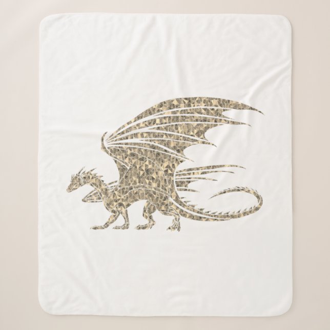 Couverture Sherpa Dragon de mosaïque Extraordinaire Golden (Devant)