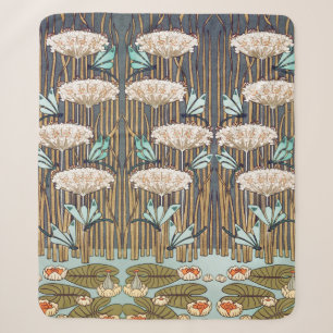 Couverture Sherpa Dragonflies Water Lilies Marais Art Nouveau