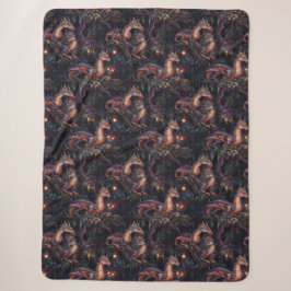 Couverture Sherpa Dragons pourpres perchés dans les arbres