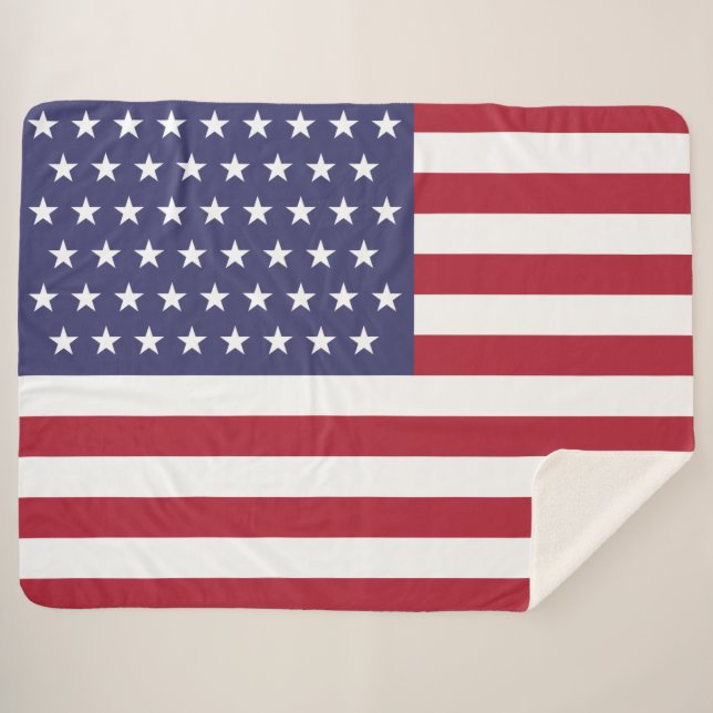 Couverture Sherpa Drapeau 51 étoiles des États-Unis d'Amérique (État (Devant (Horizontal))
