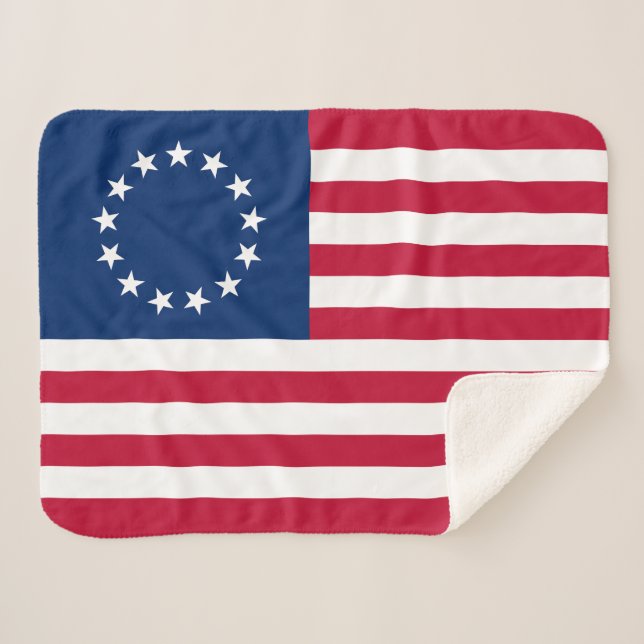 Couverture Sherpa Drapeau américain Betsy Ross (Devant (Horizontal))