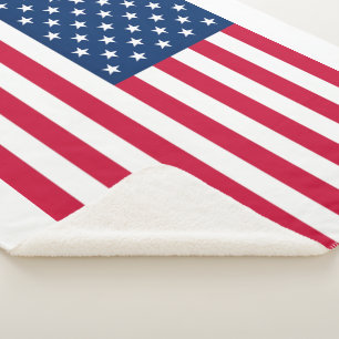 Couverture Sherpa Drapeau américain - États-Unis d'Amérique - Pat