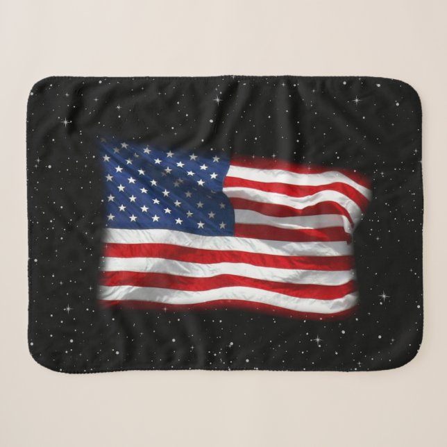 Couverture Sherpa Drapeau américain patriotique États-Unis (Devant (Horizontal))