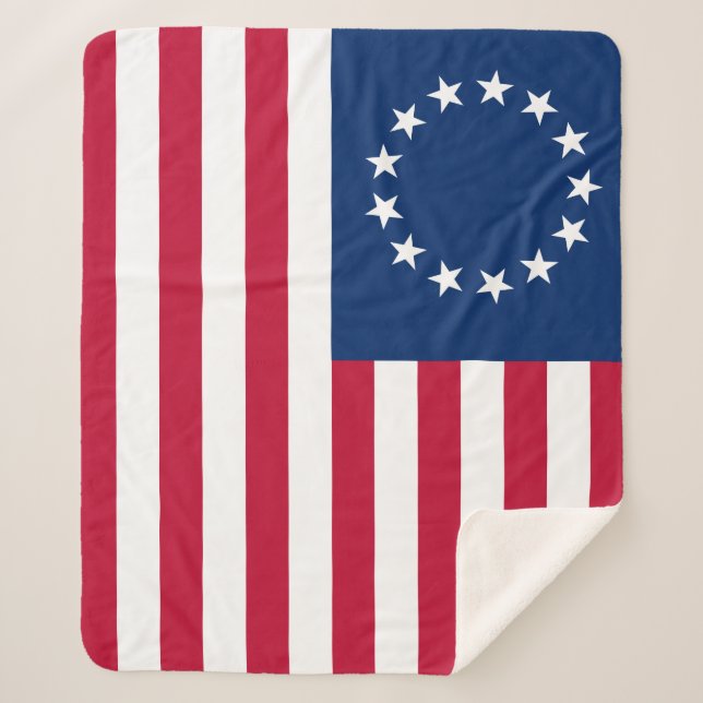 Couverture Sherpa Drapeau Betsy Ross Old Glory américain (Devant)