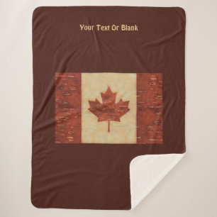 Couverture Sherpa Drapeau Canadien Sur L'Écorce De Birch Intérieur
