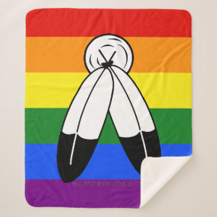 Couverture Sherpa Drapeau de fierté bispirituel de SlipperyJoe's sym
