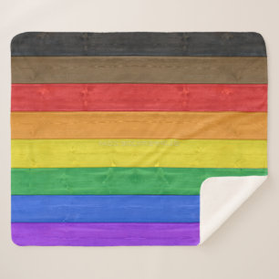 Couverture Sherpa Drapeau de fierté gay inclusif SlipperyJoe's à tex
