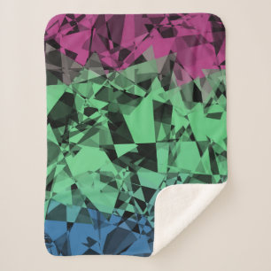 Couverture Sherpa Drapeau de Fierté Polysexuel Groovy Éclectique Rét