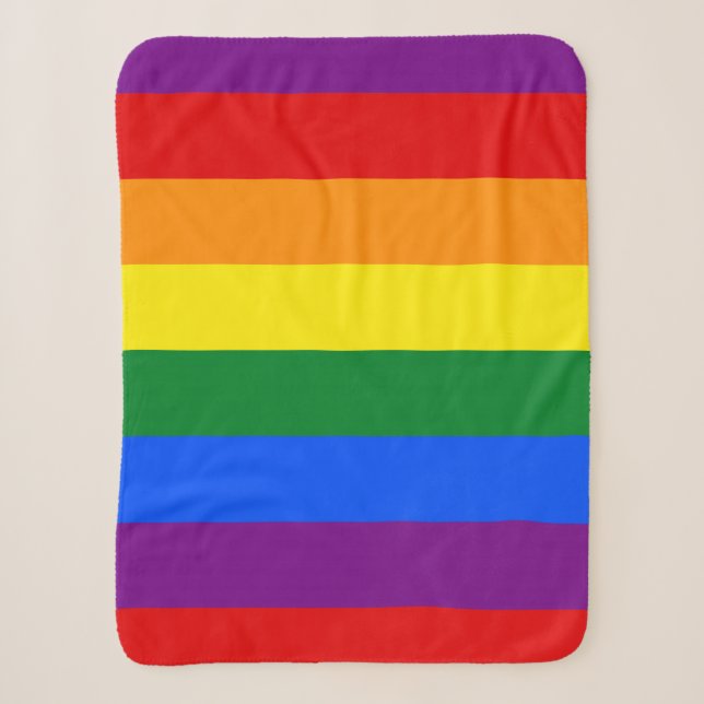 Couverture Sherpa Drapeau de gay pride d'arc-en-ciel (Devant)