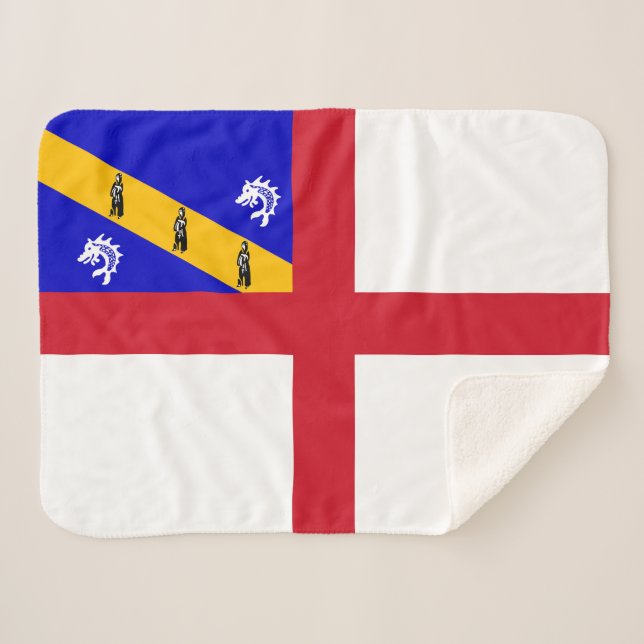 Couverture Sherpa Drapeau de Herm (Devant (Horizontal))