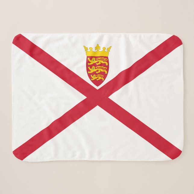 Couverture Sherpa Drapeau de Jersey (Devant (Horizontal))