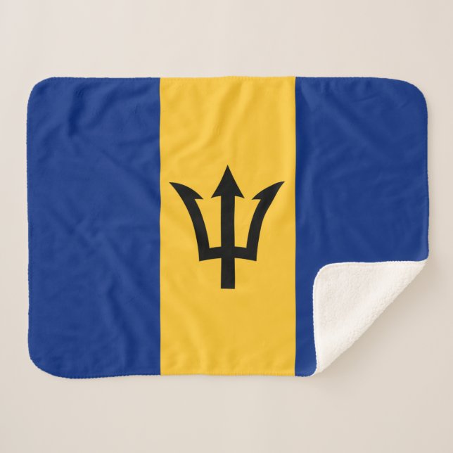 Couverture Sherpa Drapeau de la Barbade patriotique (Devant (Horizontal))