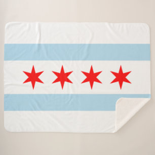 Couverture Sherpa Drapeau de la ville de Chicago (Illinois)