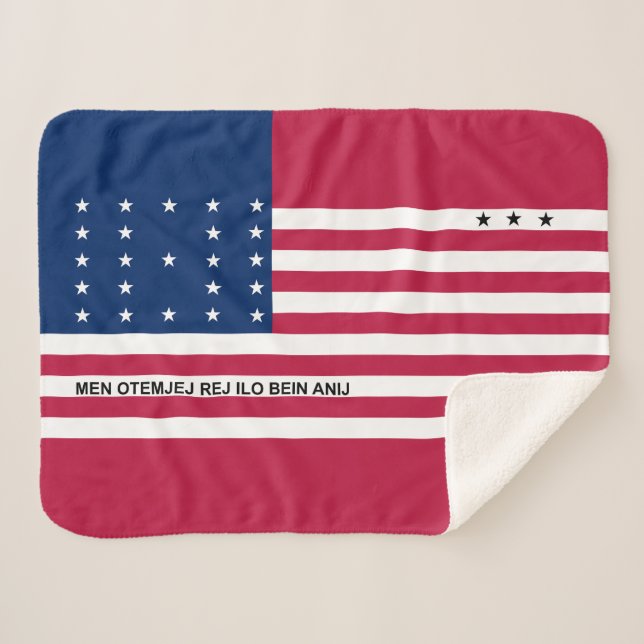 Couverture Sherpa Drapeau de l'atoll de Bikini Patriotique (Devant (Horizontal))
