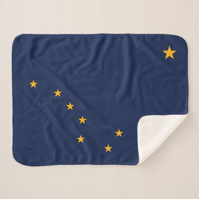 Couverture Sherpa drapeau de l'état de l'Alaska imprimer Patriotique (Devant (Horizontal))