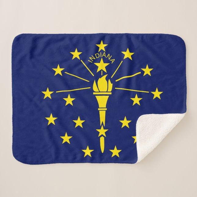 Couverture Sherpa Drapeau de l'état de l'Indiana Imprimer Patriotiqu (Devant (Horizontal))