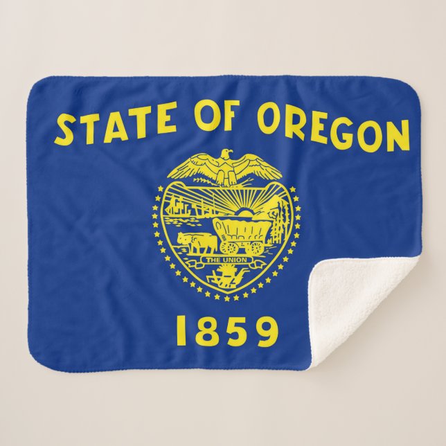 Couverture Sherpa Drapeau de l'État de l'Oregon Imprimer Patriotique (Devant (Horizontal))