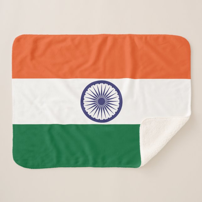 Couverture Sherpa Drapeau de l'Inde (Devant (Horizontal))