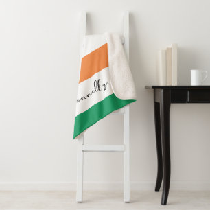 Couverture Sherpa Drapeau de l'Irlande Couleurs Nom de famille irlan
