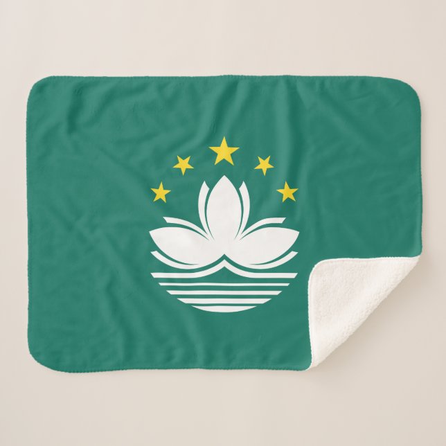 Couverture Sherpa Drapeau de Macao (Devant (Horizontal))