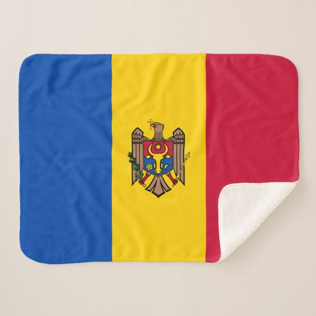 Couverture Sherpa Drapeau de Moldova (Devant (Horizontal))
