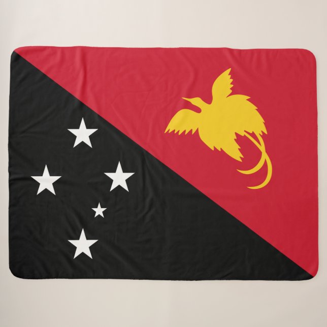 Couverture Sherpa Drapeau de Papouasie-Nouvelle-Guinée (Devant (Horizontal))