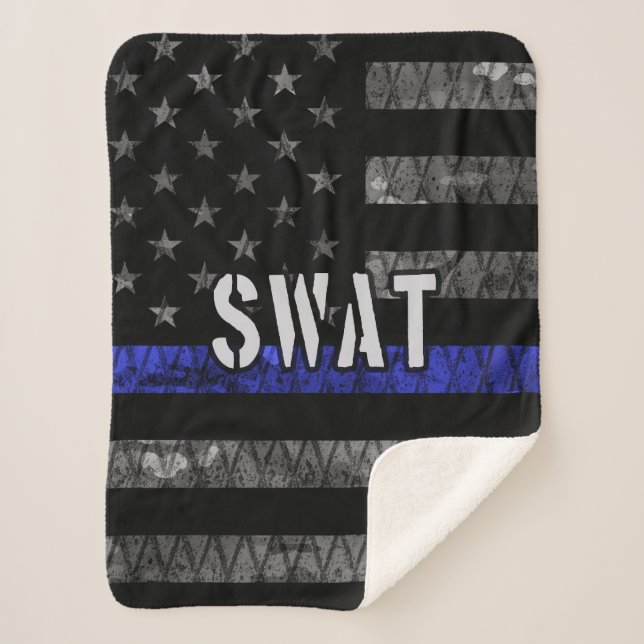 Couverture Sherpa Drapeau de police SWAT en état de détresse (Devant)