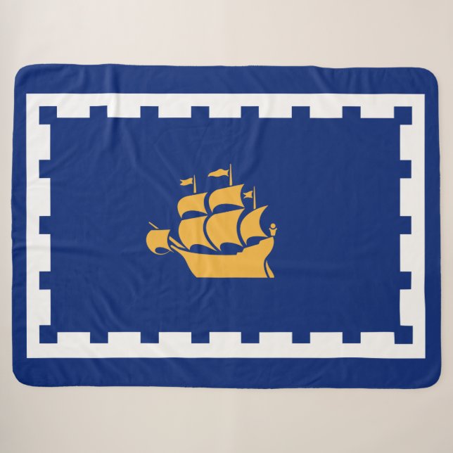 Couverture Sherpa Drapeau de Québec (Québec, Canada) (Devant (Horizontal))