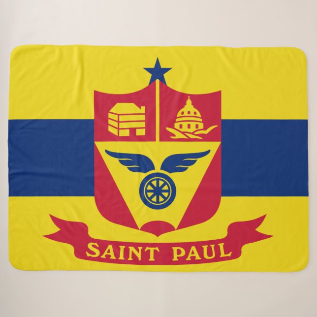 Couverture Sherpa Drapeau de Saint Paul (Minnesota) (Devant (Horizontal))