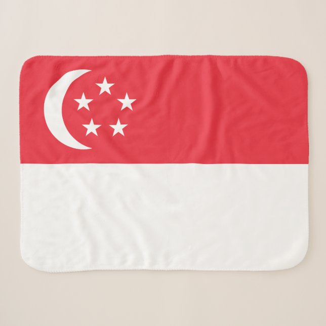 Couverture Sherpa Drapeau de Singapour (Devant (Horizontal))
