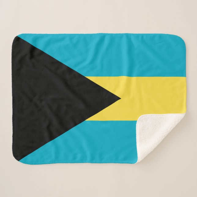 Couverture Sherpa Drapeau des Bahamas (Devant (Horizontal))