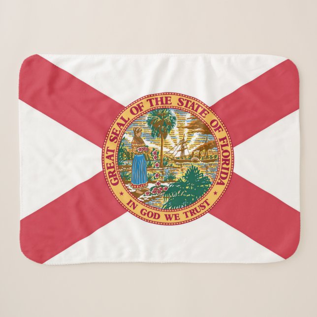 Couverture Sherpa Drapeau d'État de Floride Imprimer Patriotique (Devant (Horizontal))