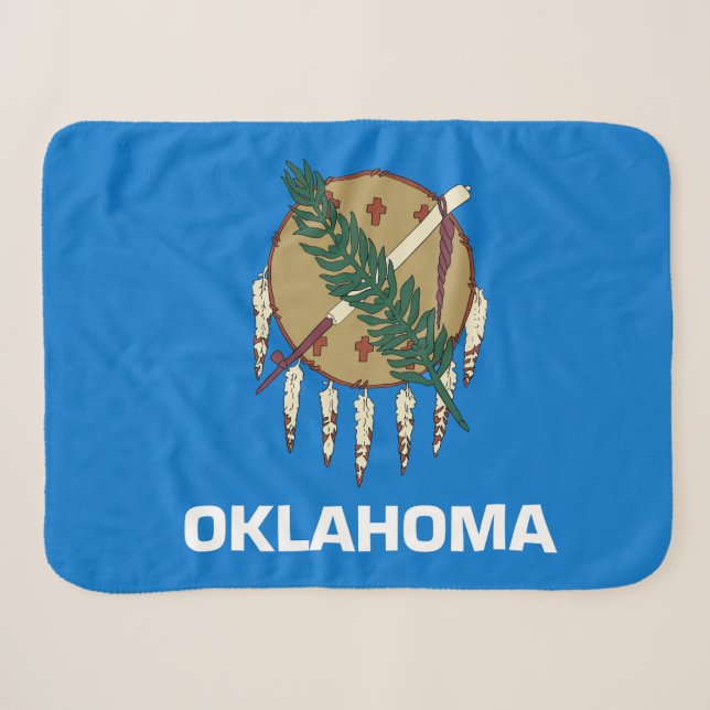 Couverture Sherpa Drapeau d'État de l'Oklahoma Imprimer Patriotique (Devant (Horizontal))