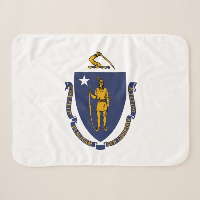 Couverture Sherpa Drapeau d'État du Massachusetts (Devant (Horizontal))