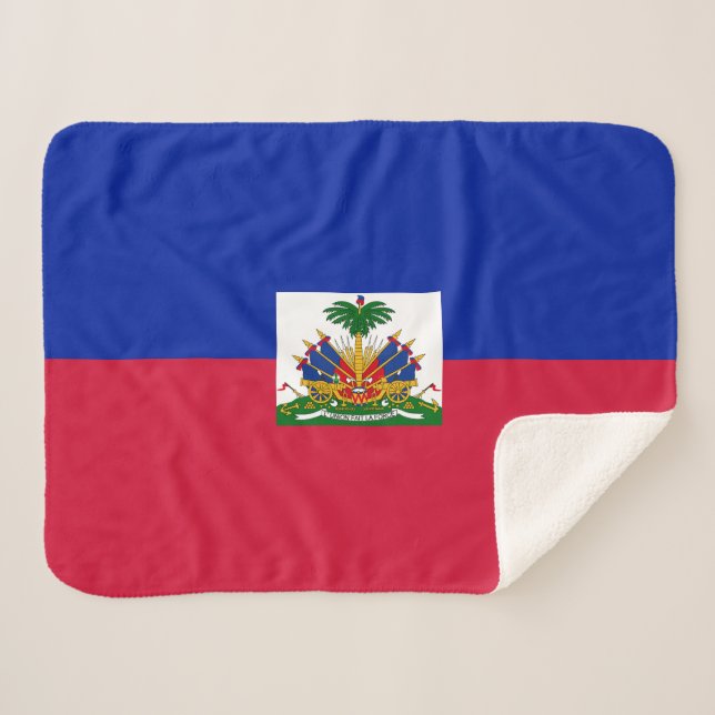 Couverture Sherpa Drapeau d'Haïti (Devant (Horizontal))