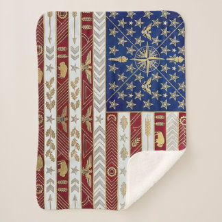 Couverture Sherpa Drapeau du patrimoine Art déco | Style américain d