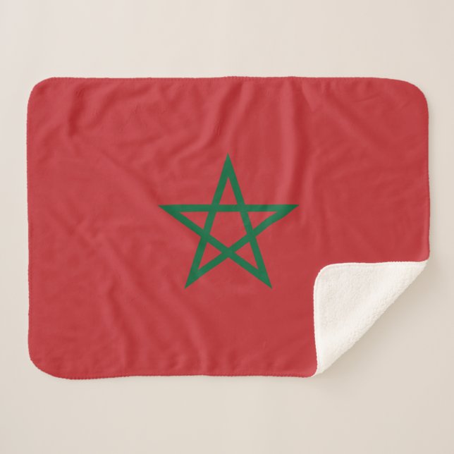 Couverture Sherpa Drapeau Maroc (Devant (Horizontal))