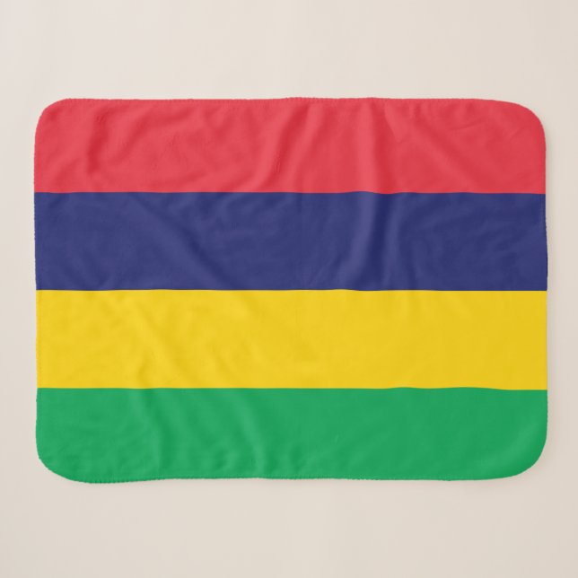 Couverture Sherpa Drapeau Maurice (Devant (Horizontal))