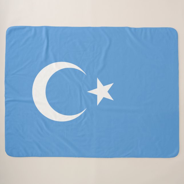 Couverture Sherpa Drapeau ouïghour du Turkestan oriental (Uyghurista (Devant (Horizontal))