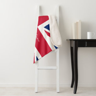Couverture Sherpa Drapeau personnalisé Union Jack rouge blanc bleu