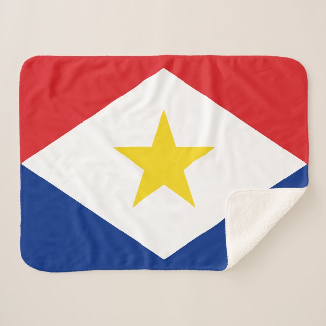 Couverture Sherpa Drapeau Saba (Devant (Horizontal))