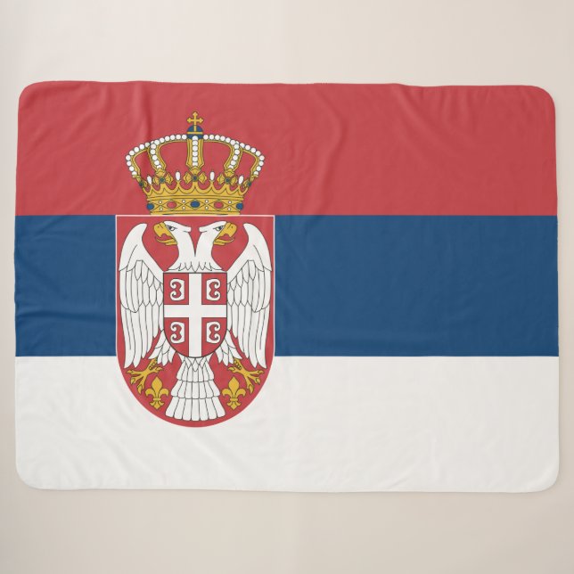 Couverture Sherpa Drapeau serbe (Devant (Horizontal))